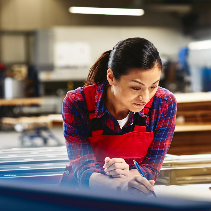 woman working on a desk