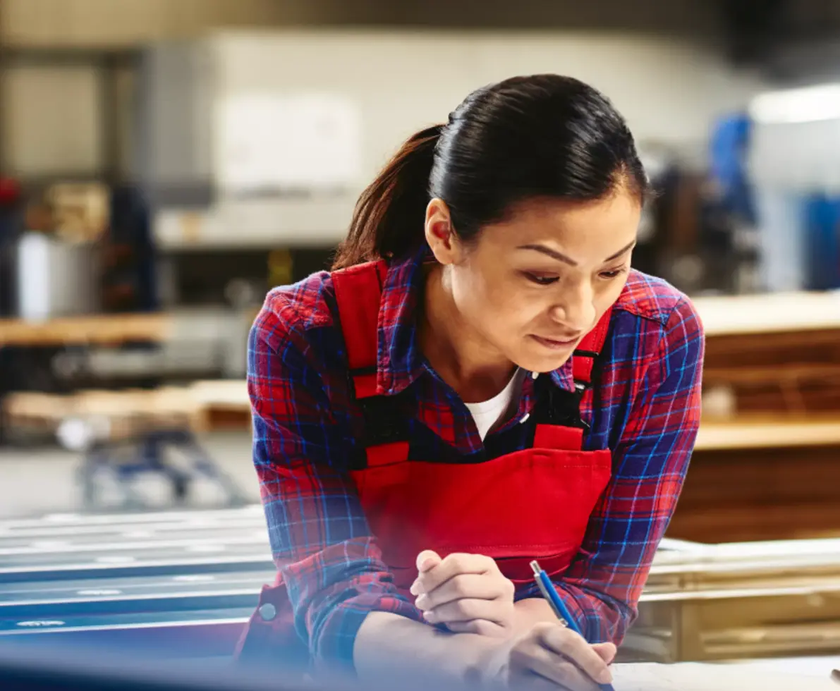 woman working on a desk